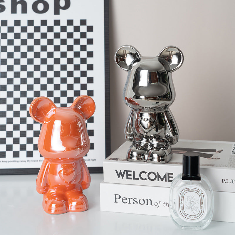 Chill Bear Ceramic Figurine for Home Decor