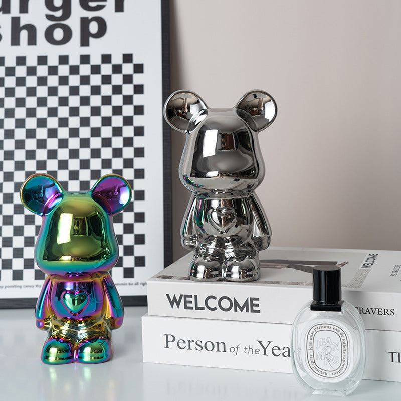 Chill Bear Ceramic Figurine for Home Decor