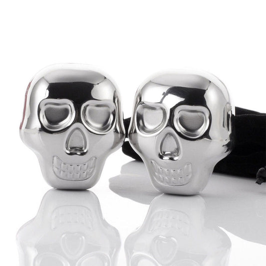 Stainless Steel Skull Whiskey Ice Cubes