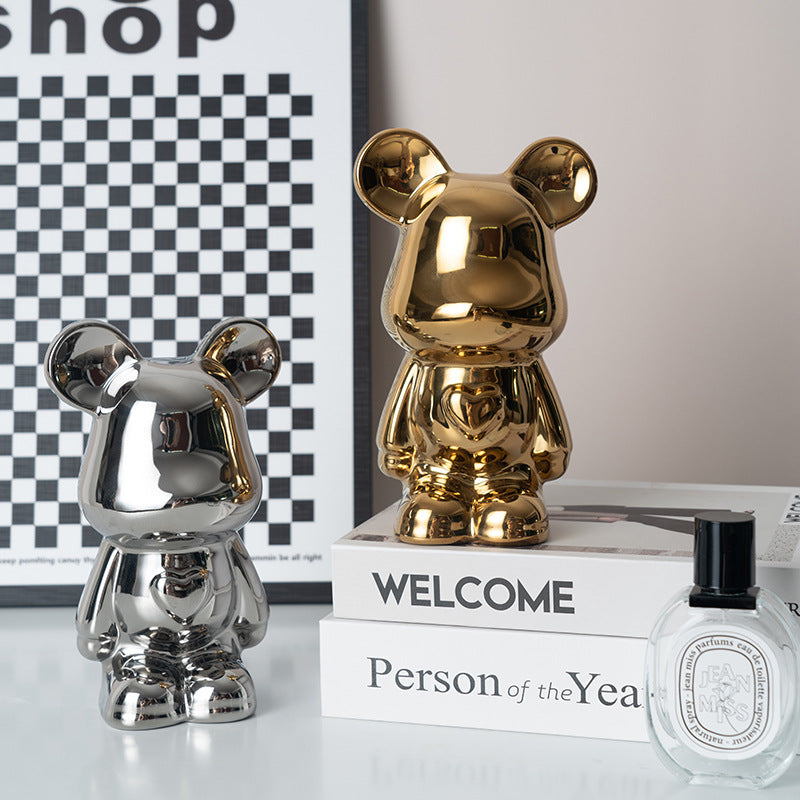 Chill Bear Ceramic Figurine for Home Decor