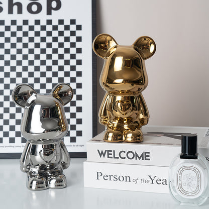 Chill Bear Ceramic Figurine for Home Decor